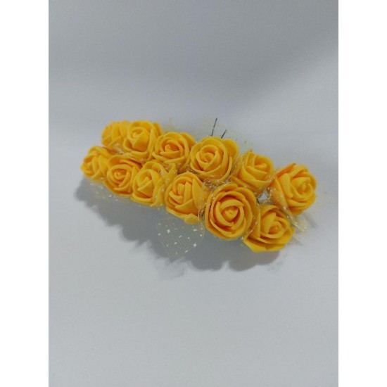 Розочки из фоамирана в пучках 2,5 см, цв. янтарный,  цена за пучок